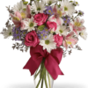 Bouquet di margherite alstromeria e rose