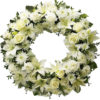 Corona per funerale di rose bianche e gigli