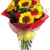 girasoli con rose rosse per funerale